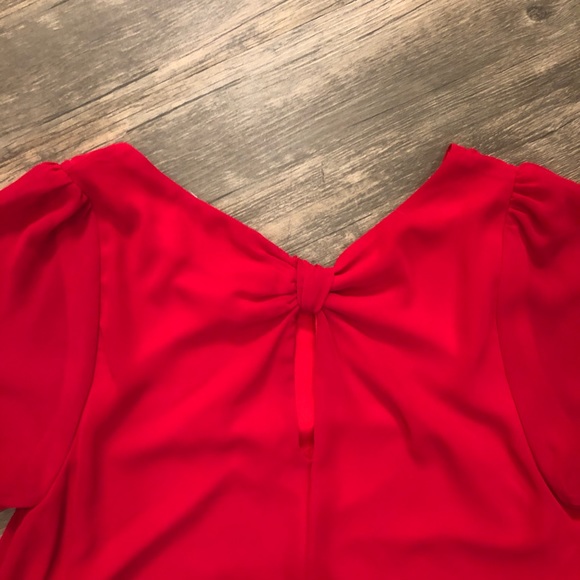 Red Shift Dress with Knot/Bow Back - Picture 7 of 7